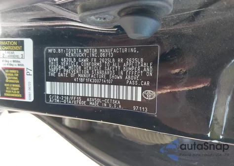 2013 Toyota Camry Se from USA, damaged, VIN 4T1BF1FK3DU714107